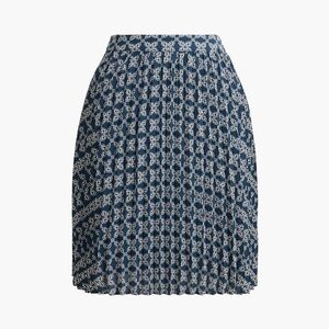 J. Crew Blue and White Smocked Bubble Mini Skirt